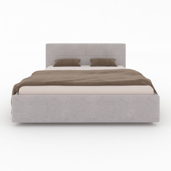 Кровать «Пантеон» без ПМ, 140 ? 200 см, ортопедическое основание, рогожка, цвет серый