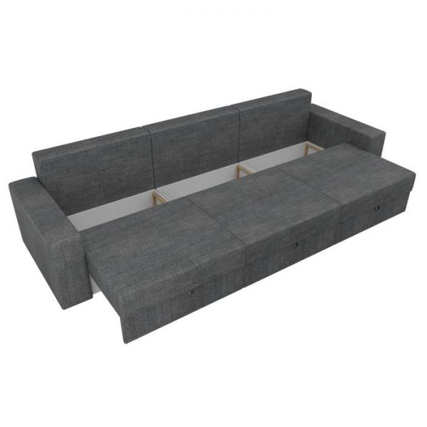 Диван прямой «Мэдисон Long», механизм еврокнижка, рогожка, цвет серый