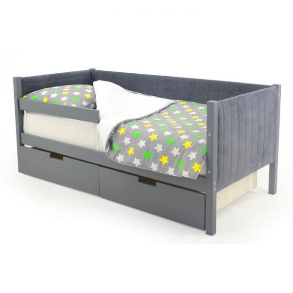 Детская кровать-тахта мягкая Svogen графит