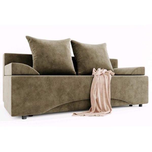 Диван прямой «Престиж», еврокнижка, ППУ, велюр, цвет селфи 03