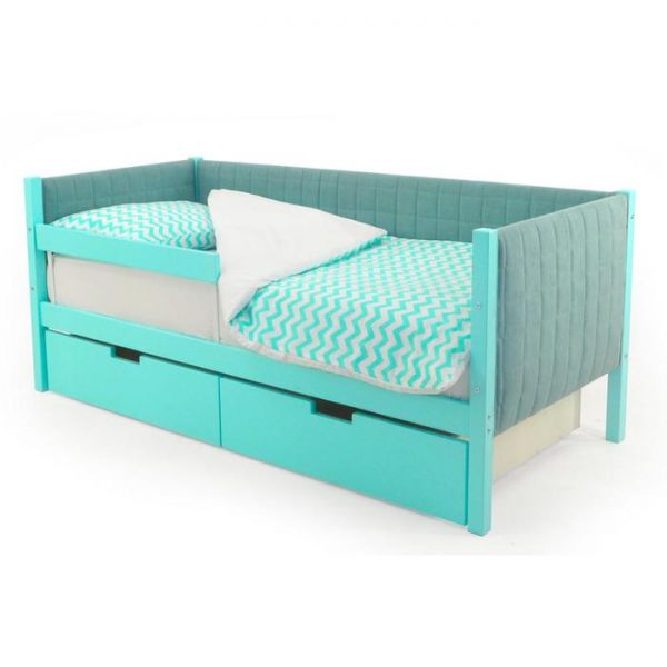 Детская кровать-тахта мягкая Svogen мятный