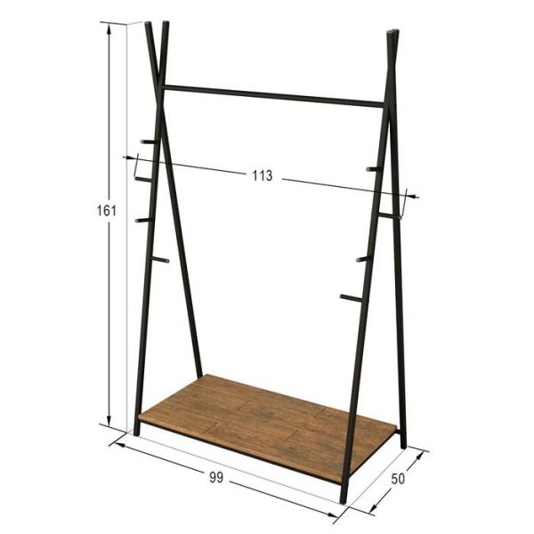 Вешалка гардеробная «Фелтон», 1130 ? 500 ? 1160 мм, цвет дуб американский