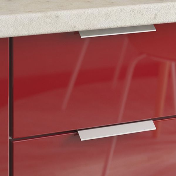 Кухонный гарнитур Бостон 1800х600  белый/белый/красный глянец