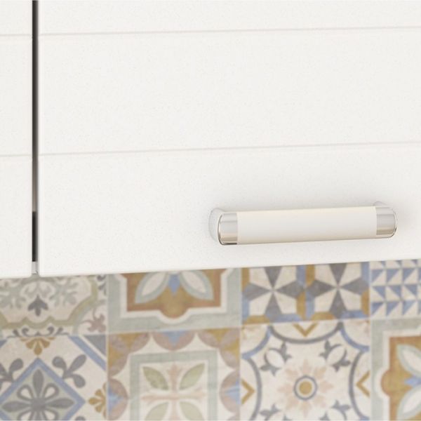 Кухонный гарнитур Виктория 1600х600 белый/белый металлик/графит металлик