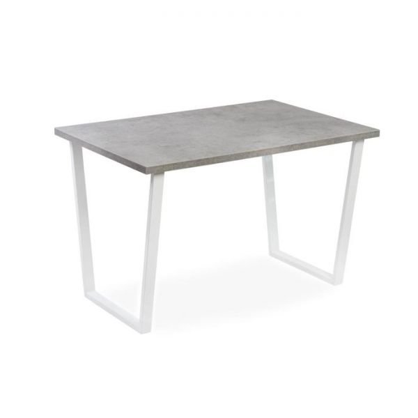 Стол АТЛАНТ-04 1100*700х750 Бетон Чикаго светлый/Опора АТЛАНТ-Белый глянец