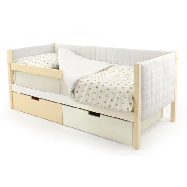 Детская кровать-тахта мягкая Svogen бежево-белый