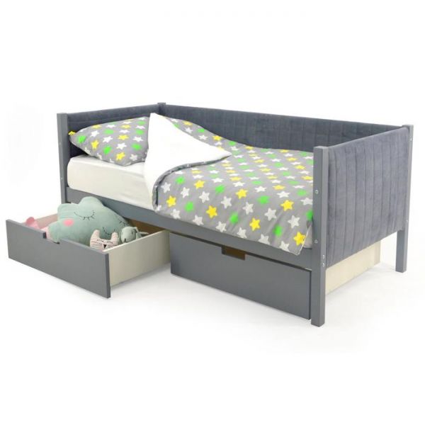 Детская кровать-тахта мягкая Svogen графит