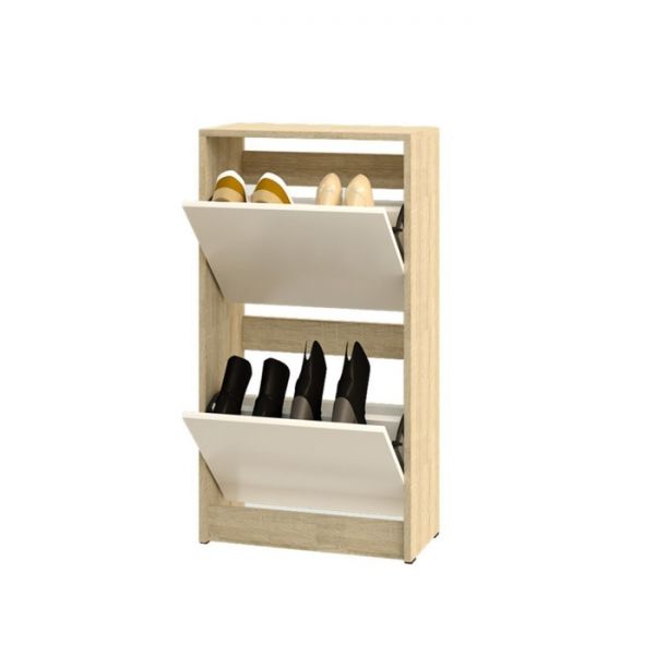 Обувница 2х ств Эдем-1  490х280х935 Дуб сонома / Белый жемчуг