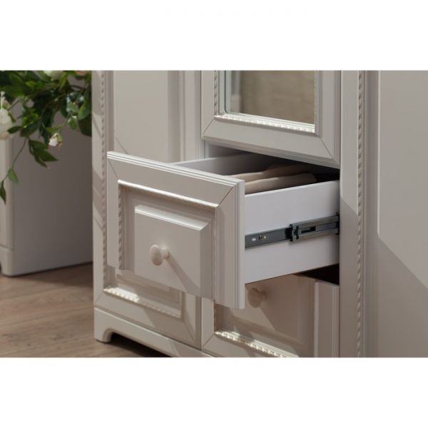 Шкаф комбинированный Белла зеркало 1050х420х1758 Белый/джелато софт