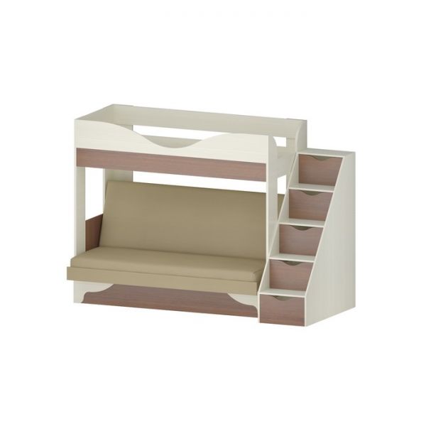 Кровать Латте 77-1 2430х872х1674 Ткань Alma 26 /Бодега cветлый /Орех Донской