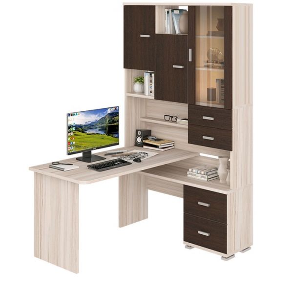 Стол компьютерный «СР 620/140», 1300 ? 1400 ? 2160 мм, левый, цвет карамель/венге/карамель