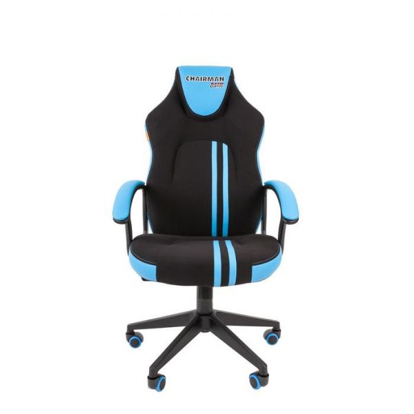 Игровое кресло "Chairman game" 26 черный/голубой