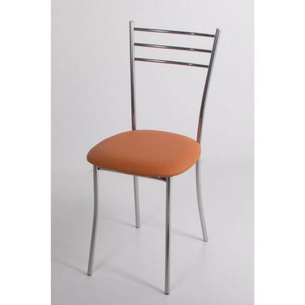 Стул на металлокаркасе Хлоя СТ хром люкс/оранжевый