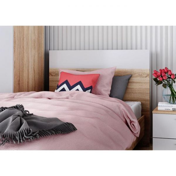 Кровать ЛАЙТ 900х2000 Белый/корпус Дуб Сонома