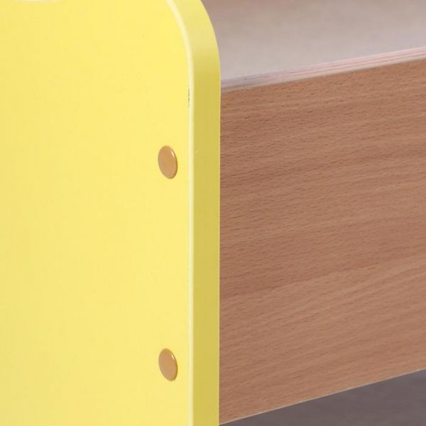 Кровать "Флажок", 1432х664х600, ЛДСП, корпус бук - спинки цветные