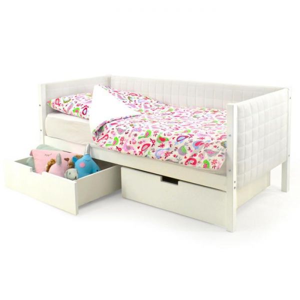 Детская кровать-тахта мягкая Svogen белый