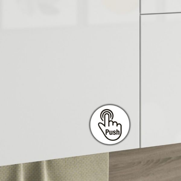 Кухонный гарнитур Бостон 1600х600 белый/белый/красный глянец