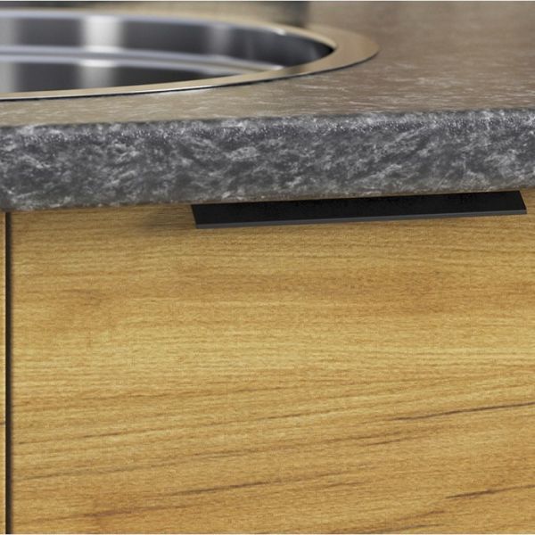 Кухонный гарнитур Стоун 1600х600 белый/камень темно-серый/акация светлая