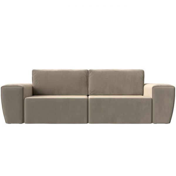 Прямой диван «Беккер», механизм еврокнижка, микровельвет, цвет бежевый