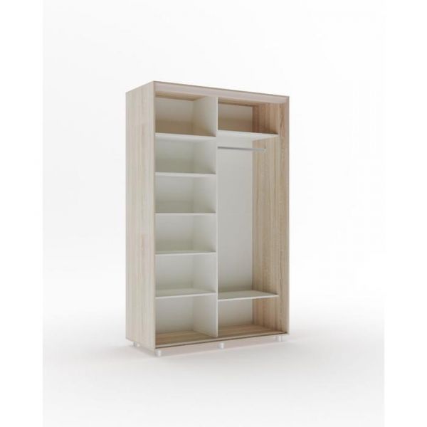 Шкаф-купе Дивный зеркало Бабочки Венге светлый/Белый 1400х600х2300