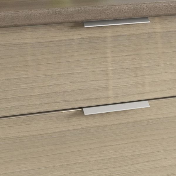 Кухонный гарнитур Бостон 2200х600 белый/крем глянец/дуб скальный глянец