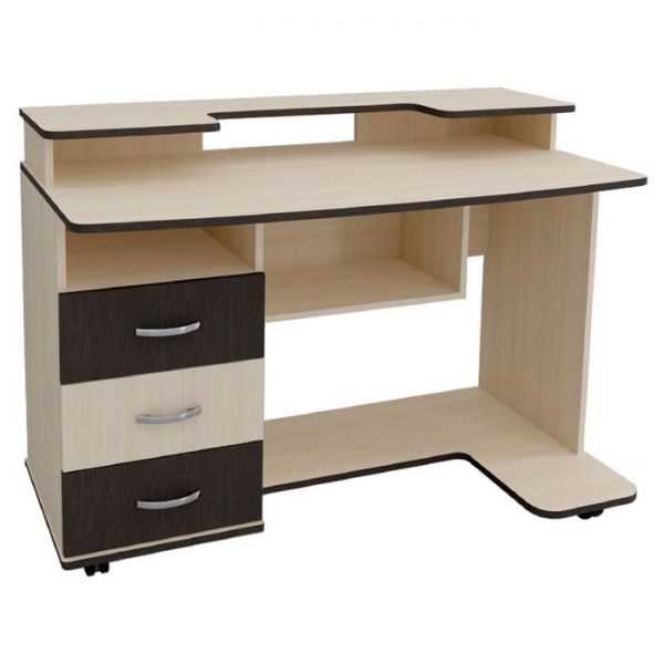 Стол компьютерный Юниор-1  Дуб молочный/венге