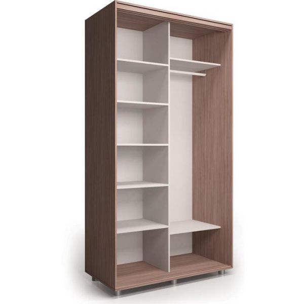 Шкаф-купе Дивный зеркало Бабочки Ясень шимо тёмный/Белый/Венге тёмный 1400х600х2300