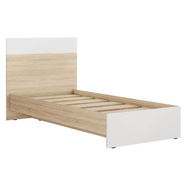 Кровать ЛАЙТ 900х2000 Белый/корпус Дуб Сонома
