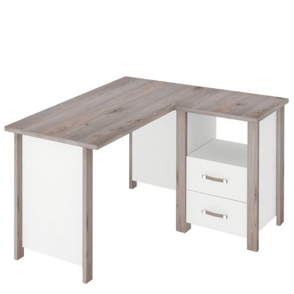 Стол угловой СТД-У, 1300 ? 1230 ? 755 мм, цвет нельсон / белый