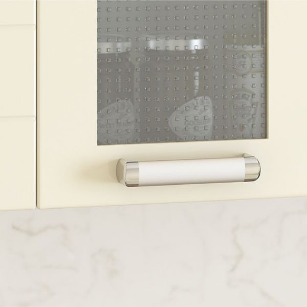 Кухонный гарнитур Виктория 2200х600 белый/крем глянец/шоколад глянец