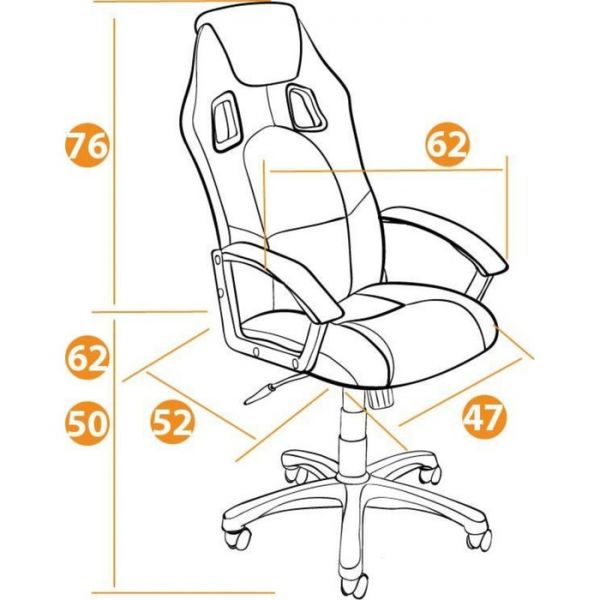 Кресло DRIVER экокожа/ткань серый/черный 2 TONE/11