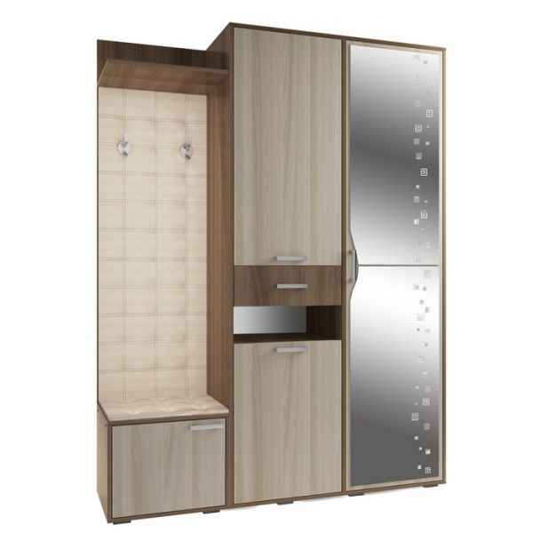 Шкаф многоцелевого назначения Ивушка-21 1546х426х2052 Ясень Шимо темный /Ясень Шимо светлый   464757