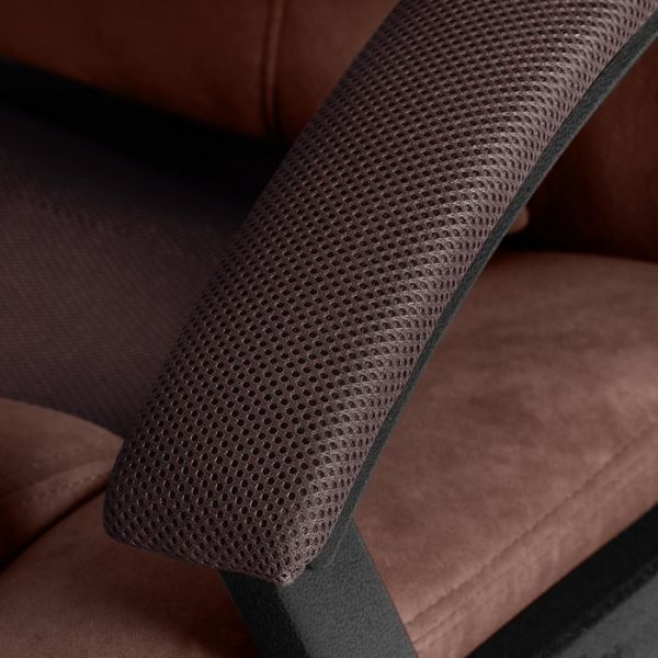 Кресло DRIVER флок/ткань коричневый 45444