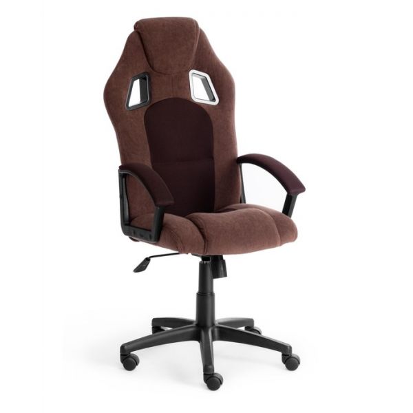 Кресло DRIVER флок/ткань коричневый 45444