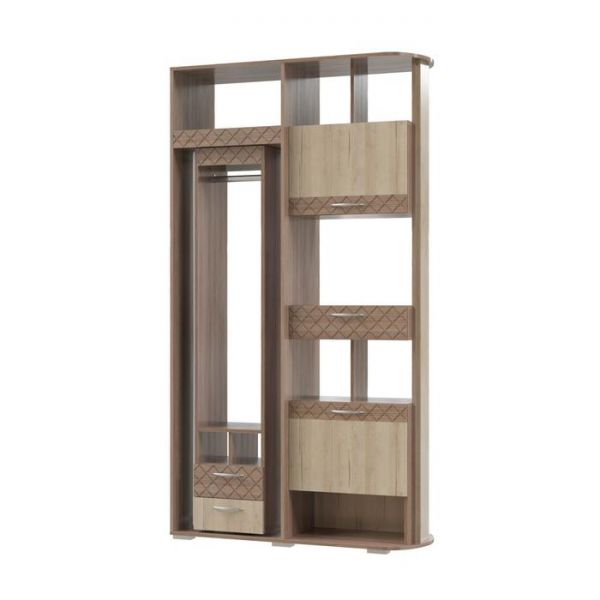 Прихожая перегородка ВЕРТА 1200х450х2200 шимо темный/Дуб ривьера