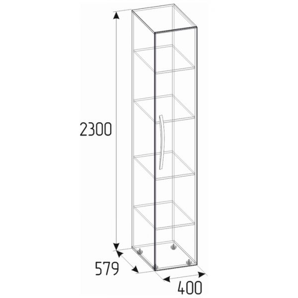 Шкаф для белья Nature 55, 400 ? 579 ? 2300 мм, цвет гаскон пайн
