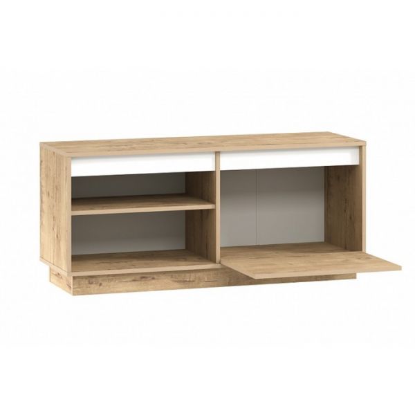 Тумба под ТВ Virginia НМ 011.28, 1242х400х554, Белый Скандинавский/Дуб Бунратти