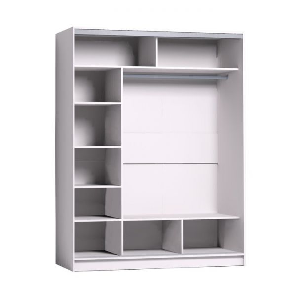 Шкаф-купе Strike, 1600 ? 595 ? 2105 мм, ЛДСП, цвет белый