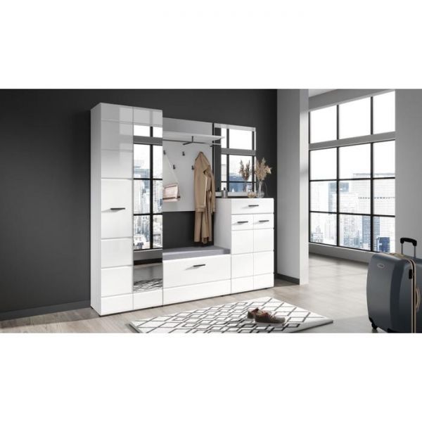 Прихожая «Йорк №2», 2000 ? 360 ? 2050 мм, цвет белый глянец