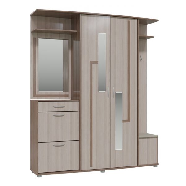 Прихожая МЕДЕЯ 1780х420х2100 Ясень шимо светлый/темный