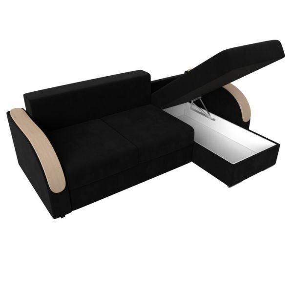 Угловой диван «Дарси», механизм еврокнижка, микровельвет, цвет бежевый