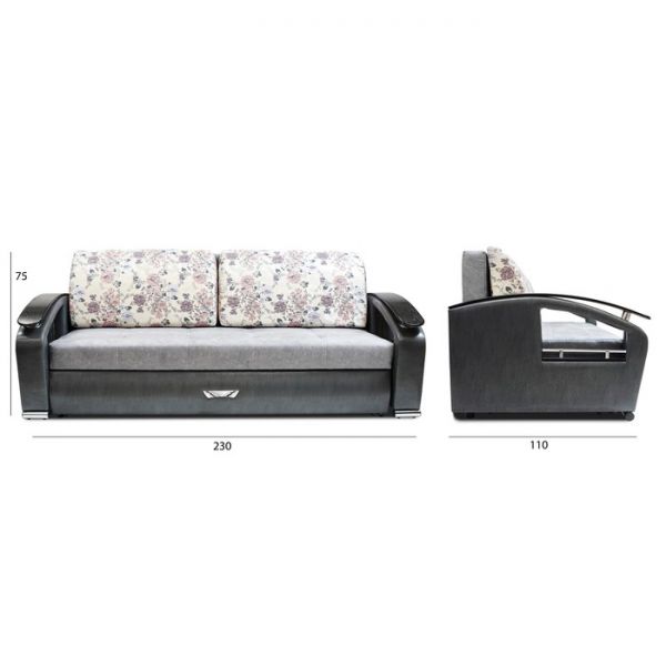 Диван прямой «Дубаи», ППУ, еврокнижка, цвет селфи 15 /скарлет роуз / астор 005