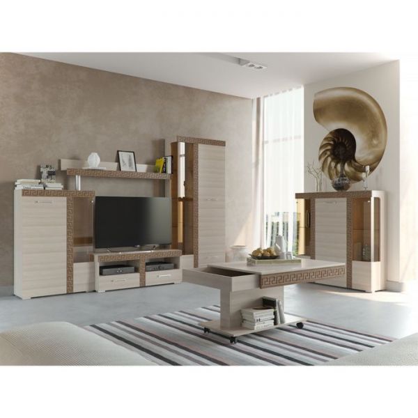 Стенка БОСТОН 2900х425х2000 Ясень шимо светлый МДФ-яс.темный