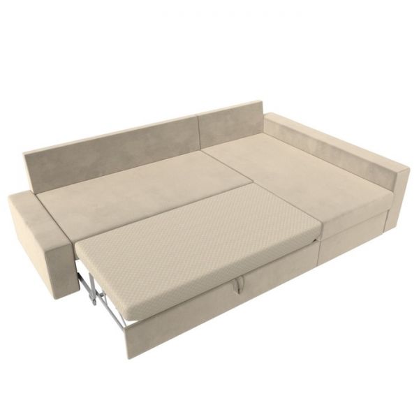 Угловой диван «Версаль», механизм дельфин, микровельвет, цвет бежевый