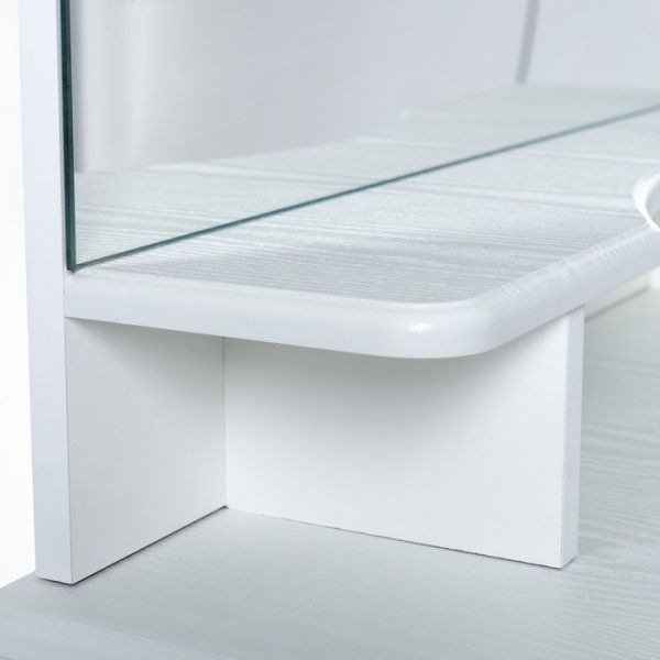 Трюмо с зеркалом Магнолия, 820х414х1416, Белое дерево/Белый