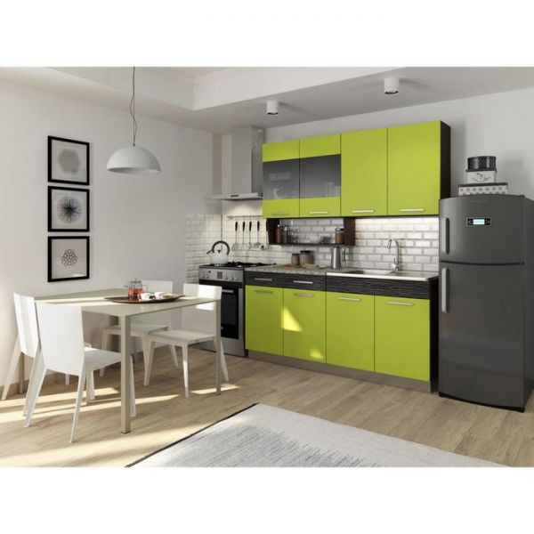 Кухонный гарнитур Алиса, 1600 мм, цвет лайм