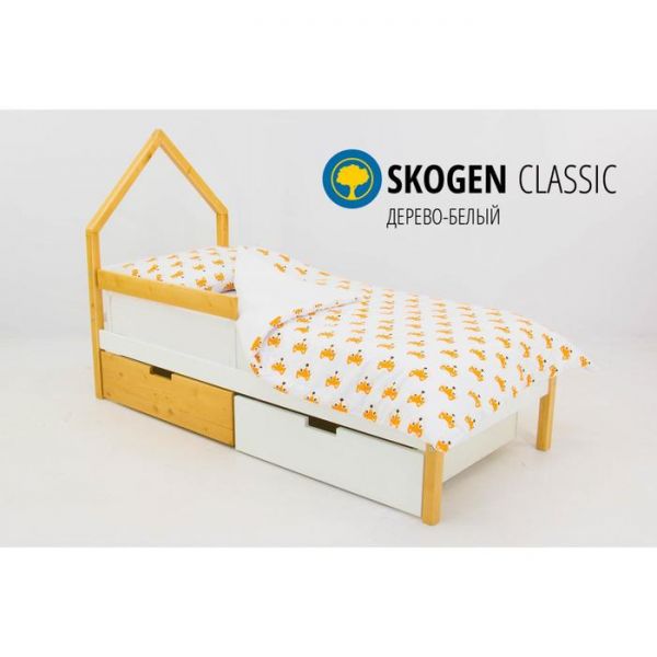 Детская кровать-домик мини "Svogen дерево-белый"