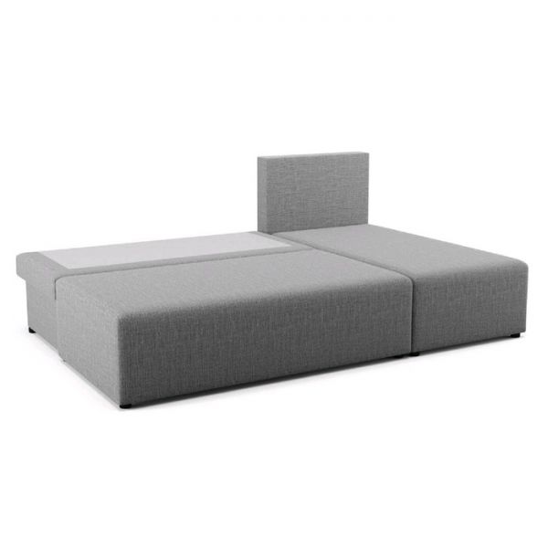 Угловой диван «Алиса», бельевой ящик, еврокнижка, рогожка, цвет savana grey / savana milk