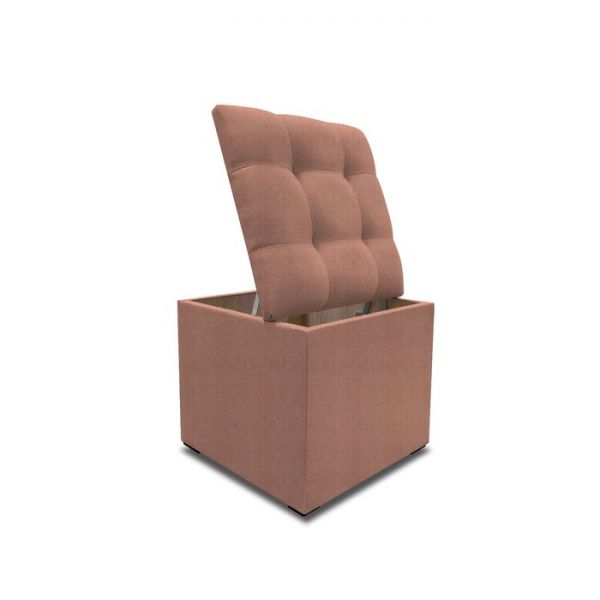 Пуф с крышкой и утяжкой, 400 ? 400 ? 420 мм,  велюр, цвет shaggy lilac