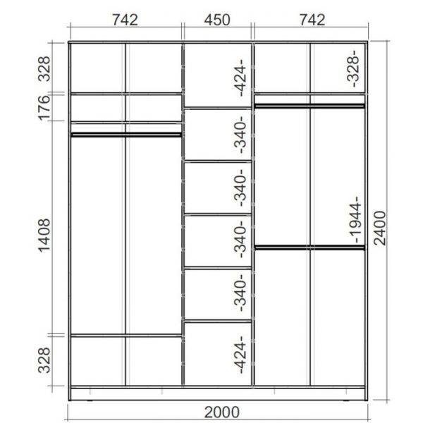 Шкаф-купе Хит-24-20-656 Венге магия, Бабочки
